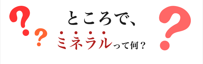 ところで、ミネラルって何？